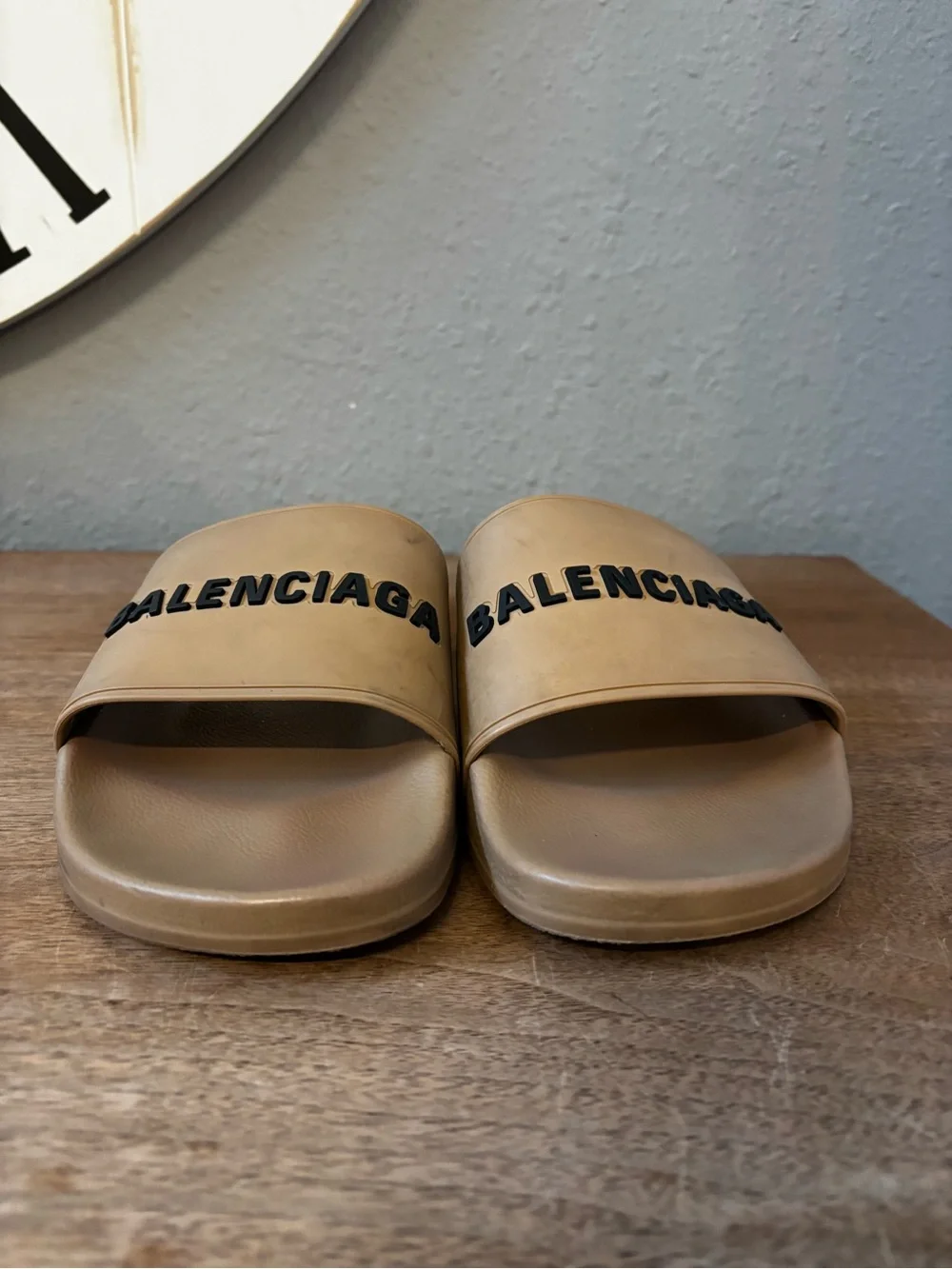 Balenciaga Taupe Pool Slide Sandals Men 10